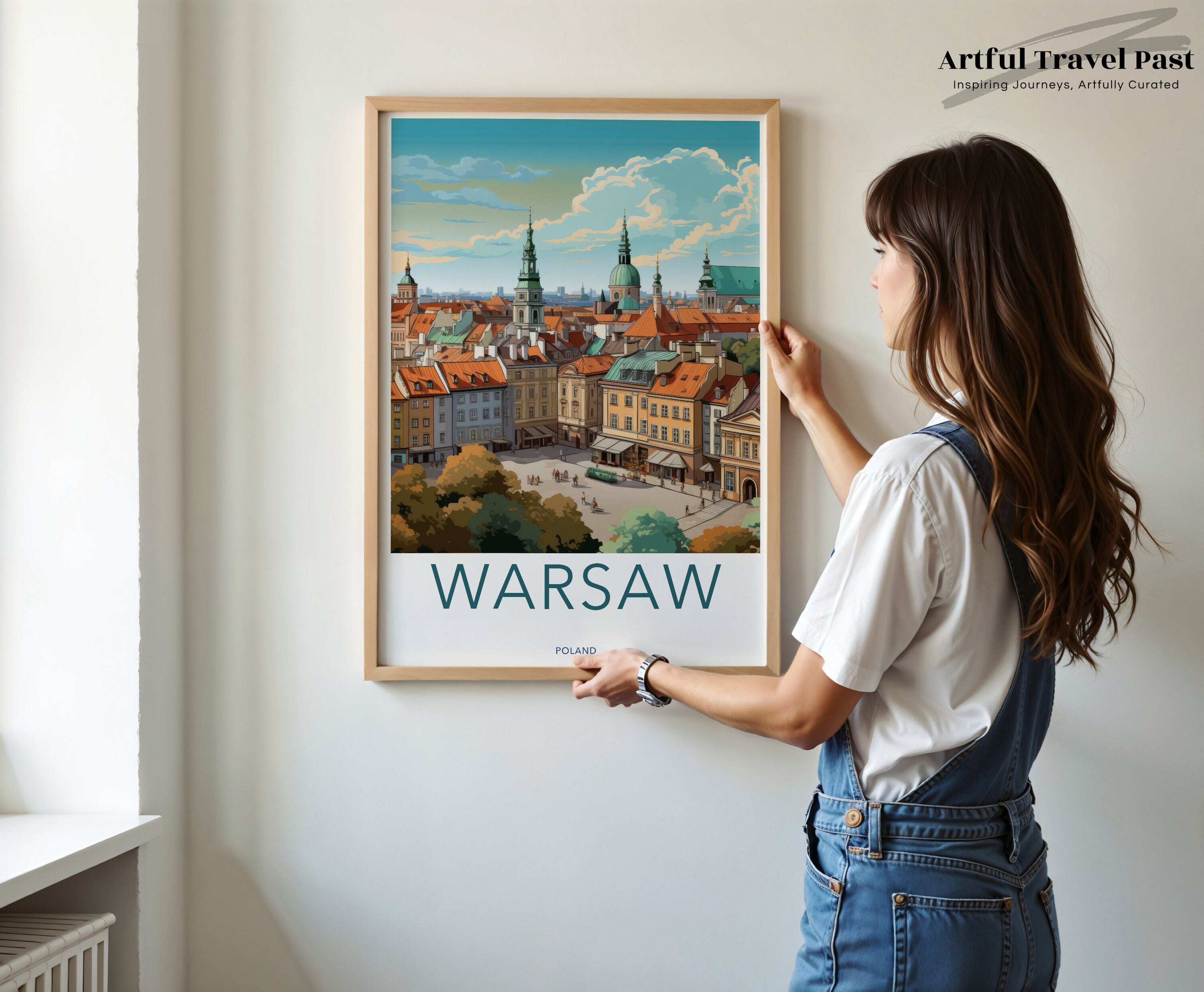 Warsaw Cityscape Wall Art Print, European Architecture Poster, Urban Landscape Home Decor, Poland Travel Souvenir