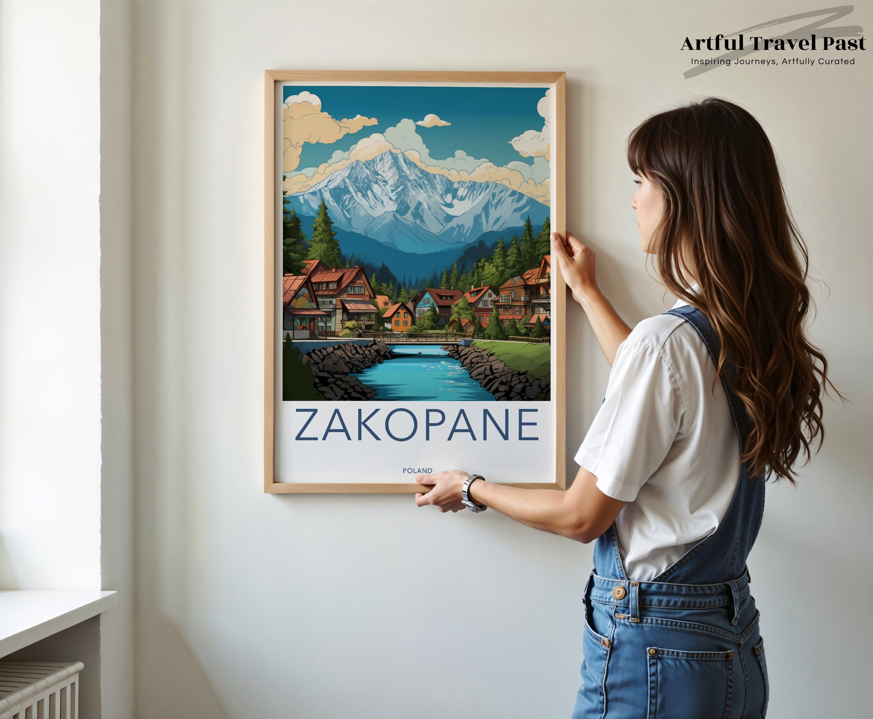 Zakopane Wall Art Print, Poland Mountain Landscape Poster, Scenic Village View, Home Decor, Travel Souvenir, Art for Living Room