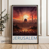 Jerusalem Sunset Wall Art, Israel Cityscape Print, Middle Eastern Home Decor, Travel Poster, Sunrise Landscape Artwork