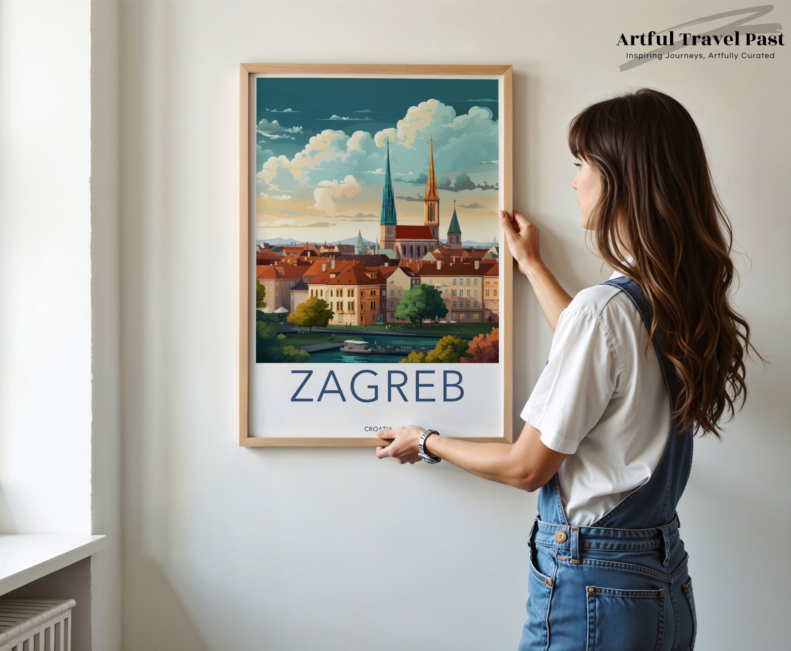 Zagreb Skyline Wall Art, Colorful Cityscape Print, Urban Decor for Home or Office, Croatia Poster, City View Illustration