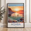 Wall Art Aqaba Poster | Coastal Sunset Print | Jordan Wall Art