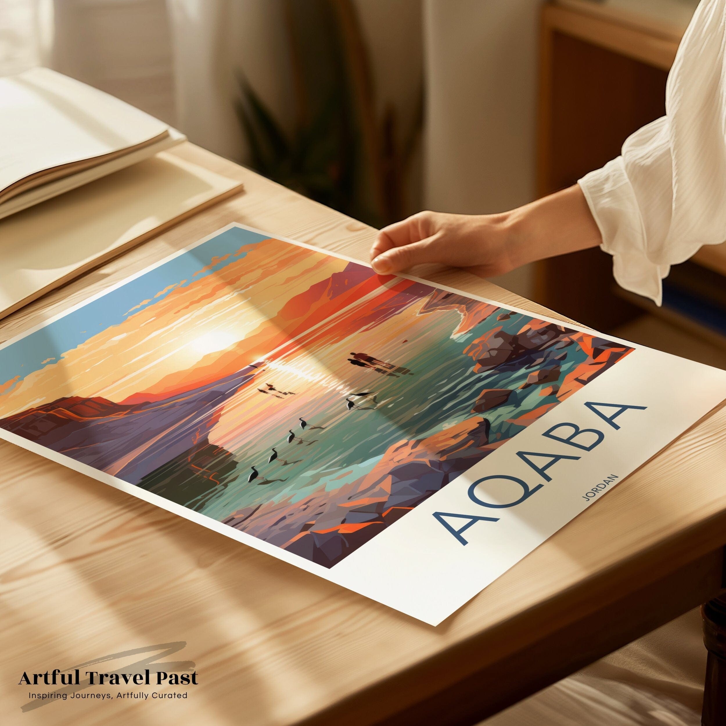 Wall Art Aqaba Poster | Coastal Sunset Print | Jordan Wall Art