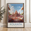 Kolkata India Wall Art, Historical Architecture Poster, Cultural Landmarks Print, Vibrant Cityscape Wall Decor, Art Print