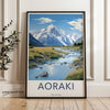 Aoraki Wall Art, New Zealand Art Print, Scenic Landscape Poster, Mountain Artwork, Home Decor, Travel Souvenir, Nature Photography