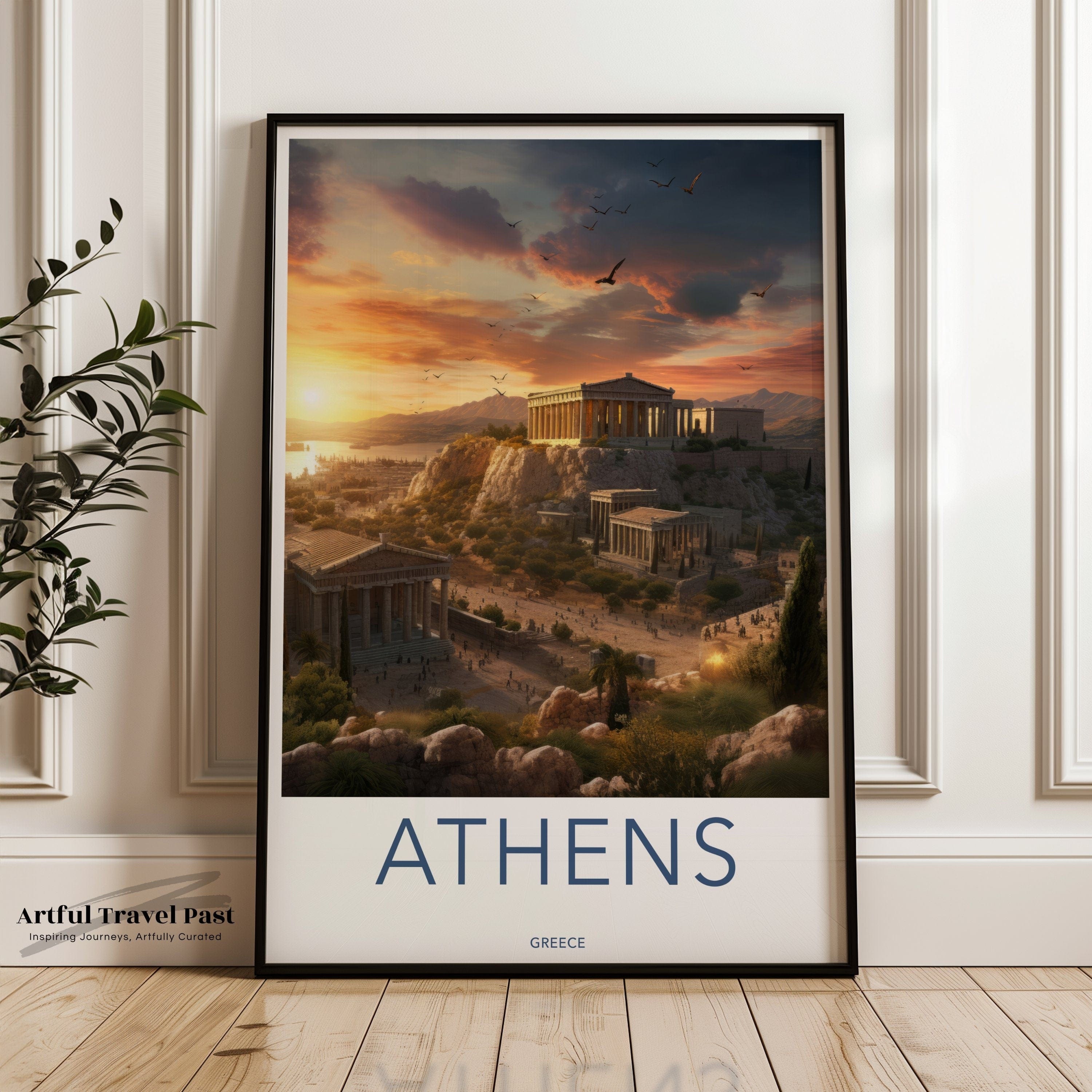 Wall Art Athens Poster | Sunset Acropolis | Greece Wall Art