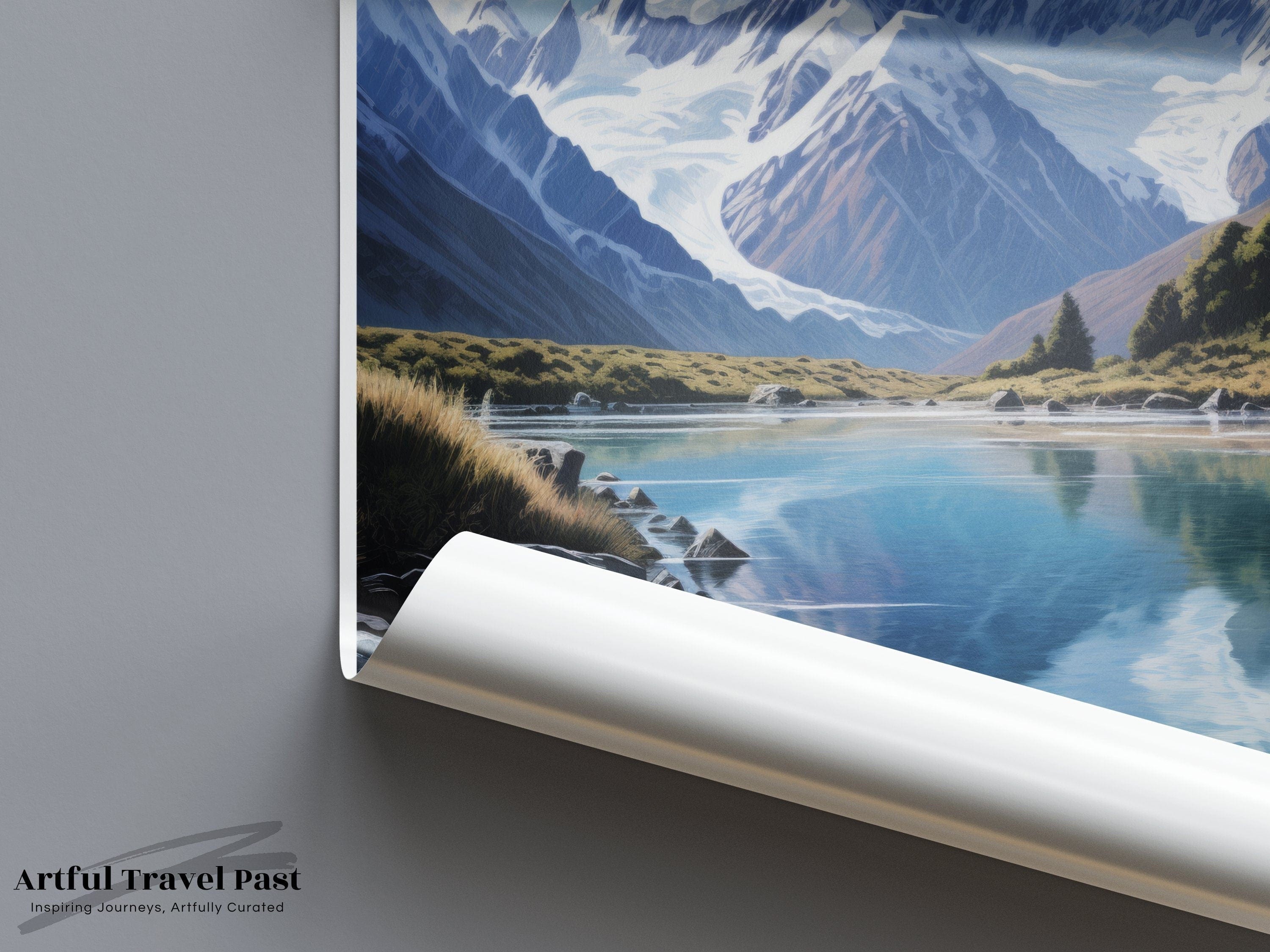 Wall Art Aoraki Mountain Poster | New Zealand Wall Art