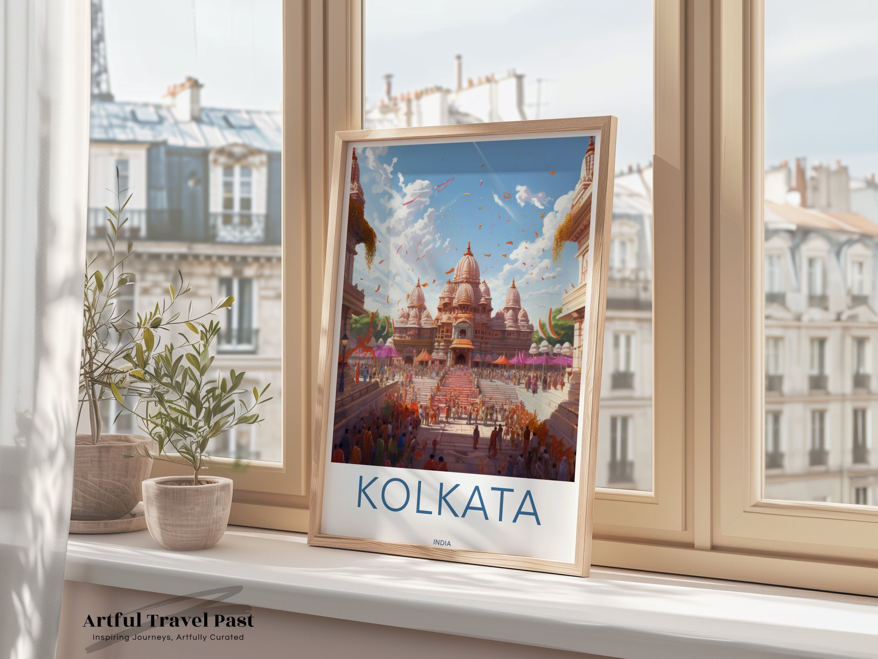 Kolkata India Wall Art, Historical Architecture Poster, Cultural Landmarks Print, Vibrant Cityscape Wall Decor, Art Print