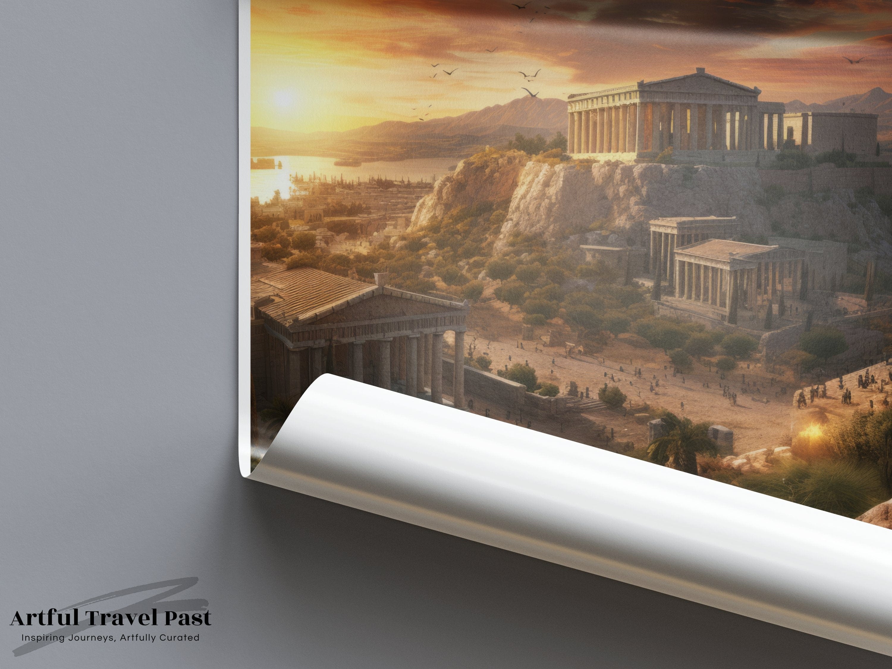 Wall Art Athens Poster | Sunset Acropolis | Greece Wall Art