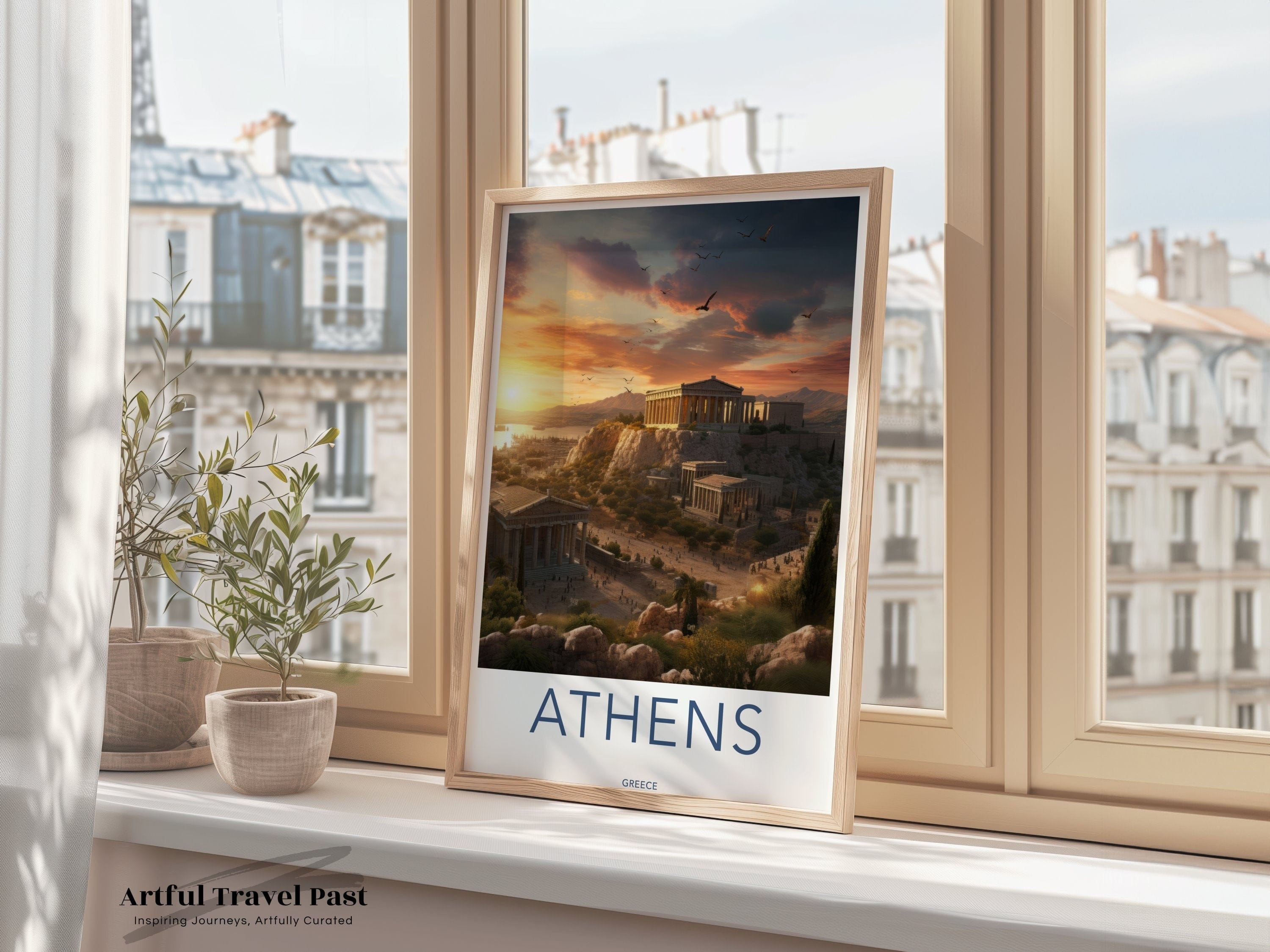 Wall Art Athens Poster | Sunset Acropolis | Greece Wall Art