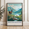 Wall Art Brecon Beacons Poster | Deer Wildlife | Wales Wall Art