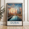 Dubai Cityscape Framed Poster, Dubai Skyline Art Print, Modern City Wall Decor, United Arab Emirates Travel Poster, Urban Landscape Artwork