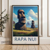 Rapa Nui Easter Island Framed Poster, Historical Moai Statues Wall Art, Cultural Landmark Decor, Perfect for Home Office or Gift