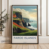 Faroe Islands Framed Poster, Denmark Coastal Landscape Art, Nordic Scenic Beauty Wall Decor, Nature Inspired Artwork for Home