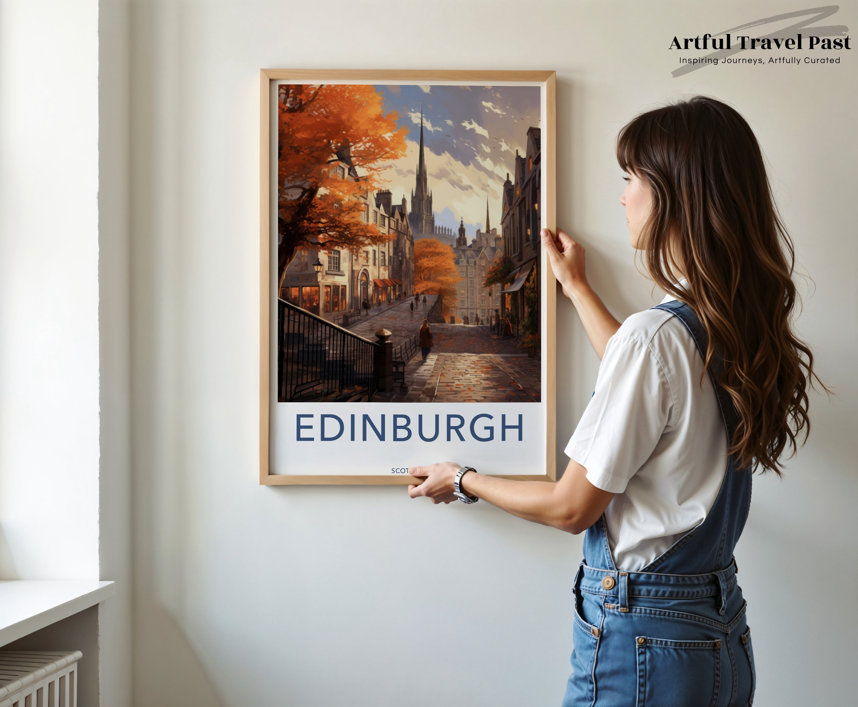 Edinburgh Framed Poster, Historical Cityscape Art, Beautiful Autumn Scene, Gothic Architecture, Perfect Wall Decor, Scotland Print