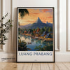 Luang Prabang Wall Art, Historic Laos Landscape Print, Southeast Asian Cultural Landmark Decor, Serene River Scene, Travel Poster