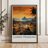 Beautiful Sunset Luang Prabang Wall Art Print, Laos Sunset Scene, Cultural Landscape Decor, Southeast Asia Scenery Poster