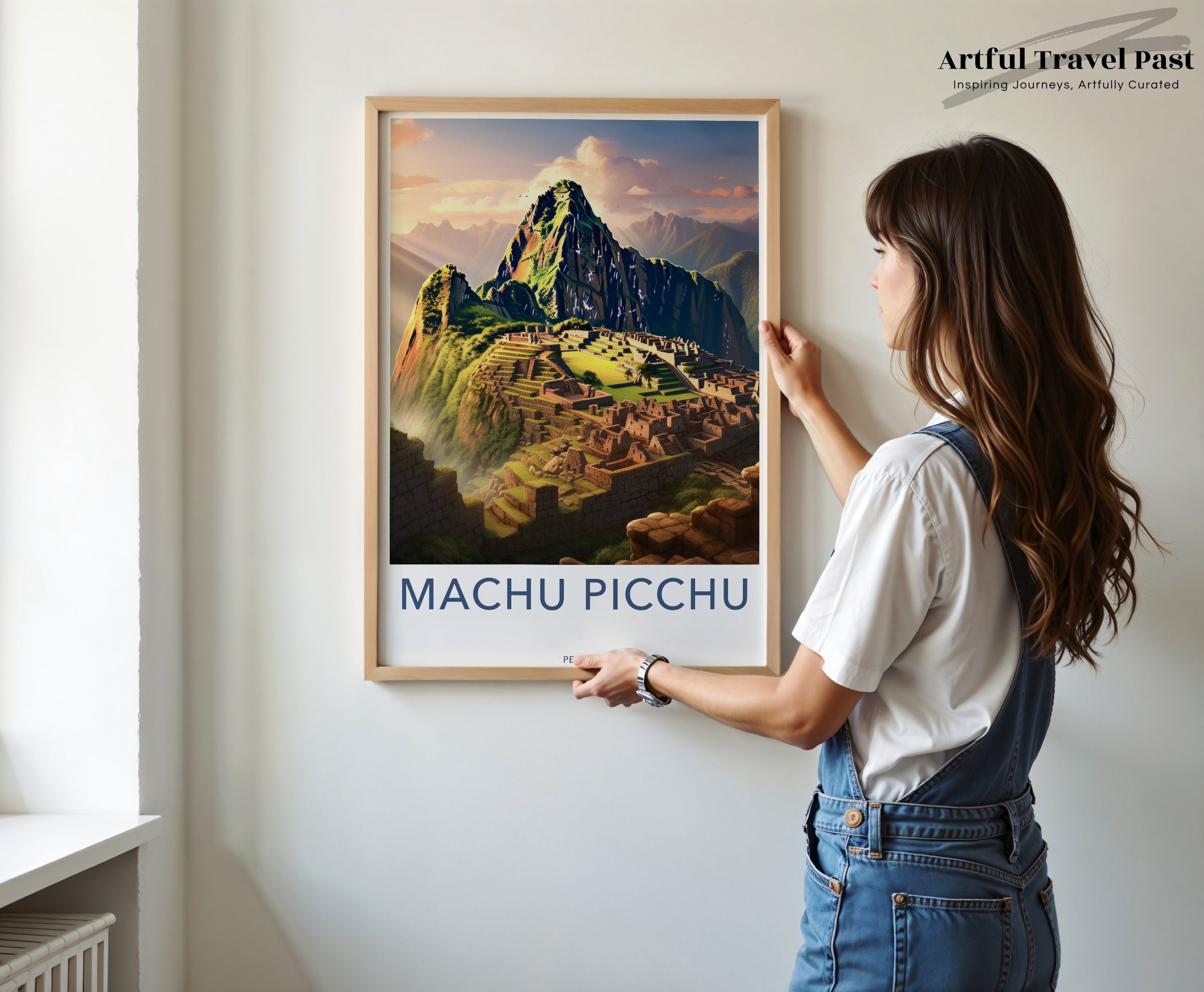 Machu Picchu Wall Art, Ancient Incan City Print, Historical Landmark Decor, Peru Travel Poster, Scenic Mountain Landscape