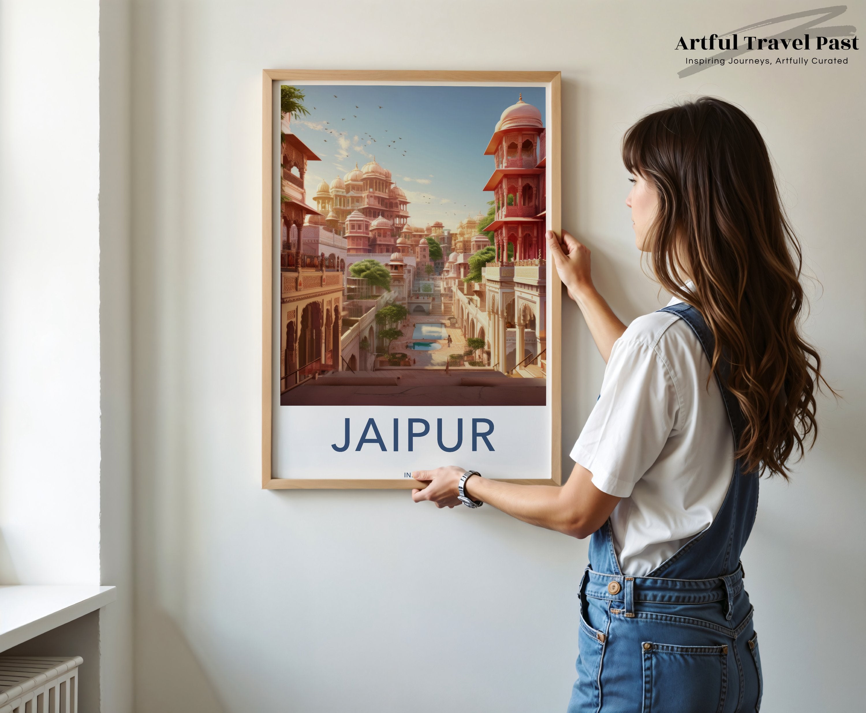 Jaipur India Wall Art Print, Jaipur Travel Poster, Indian Cityscape Artwork, Rajasthan Architecture Decor, Jaipur Wall Decor, Boho Home Art