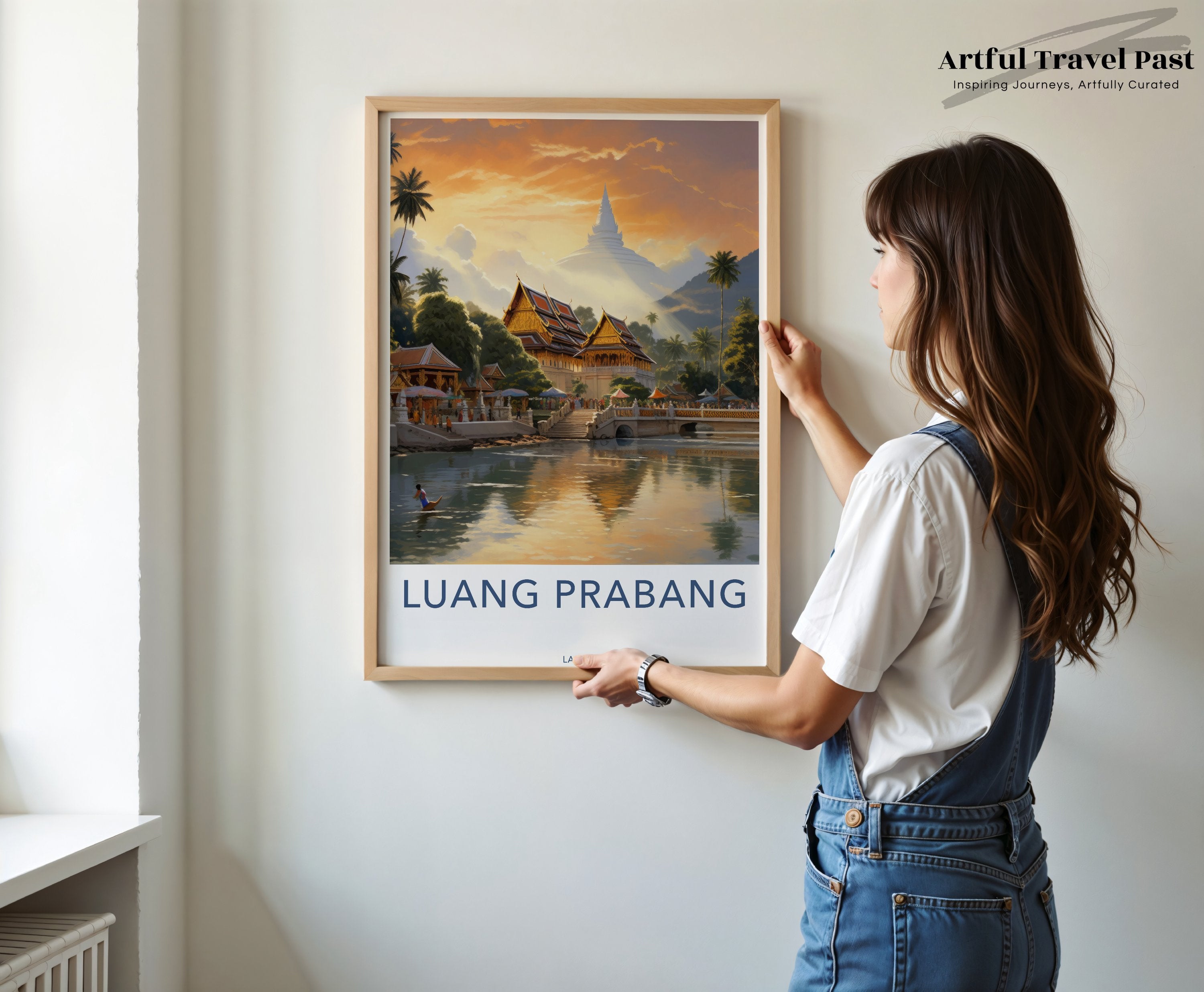 Luang Prabang Laos Wall Art, Asian Inspired Decor, Stunning Scenic View, Captivating Architecture, Serene Landscape