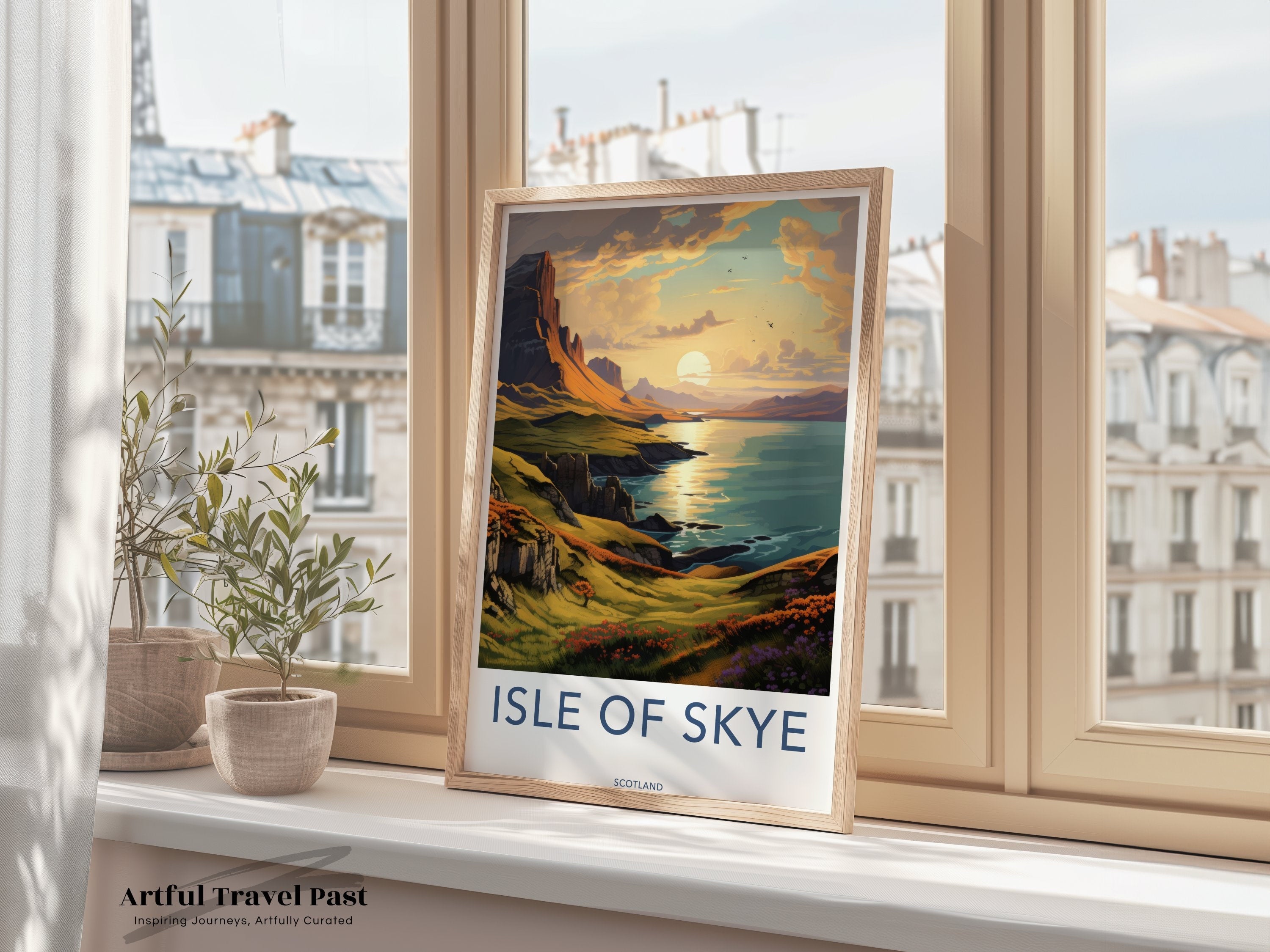 Isle of Skye Framed Poster, Scottish Landscape Art, Home Decor, Wall Art, Travel Poster, Scenic Print, Nature Lovers Gift