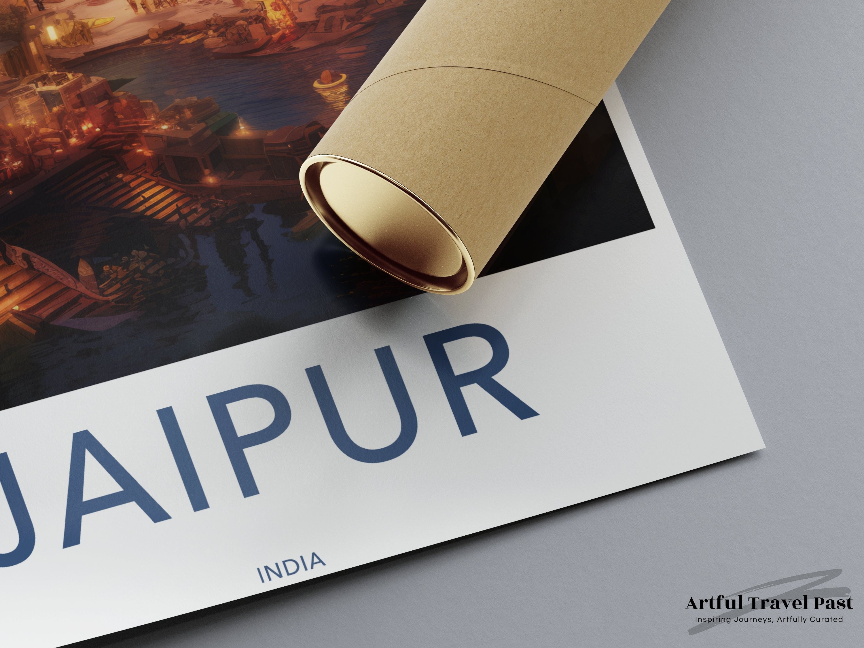 Jaipur Cityscape Framed Poster, Historical and Cultural Wall Art, Illuminated Night View Decor, Perfect Gift for Home or Office