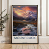 Mount Cook, Wall Art, New Zealand, Stunning Landscape Print, Nature Photography, Home Decor, Travel Themed Artwork, Scenic Mountain Art