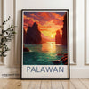 Palawan Sunset Wall Art, Philippines Scenic Print, Tropical Ocean Landscape, Vibrant Decor, Coastal Artwork, Island Sunset View