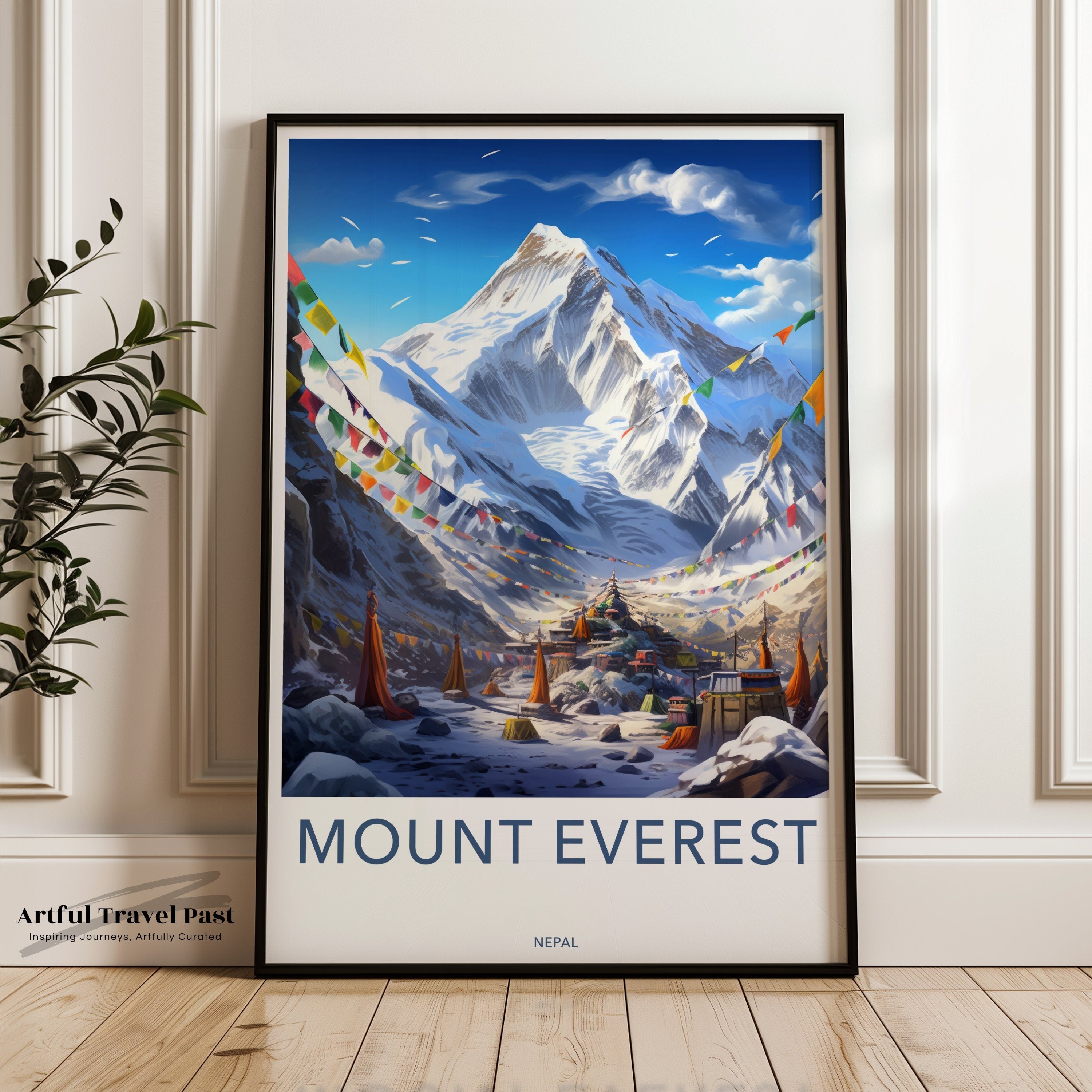 Mount Everest Wall Art, Himalayan Mountain Print, Everest Base Camp Poster, Nepal Climbing Decor, Adventure Travel Gift, Landscape Artwork