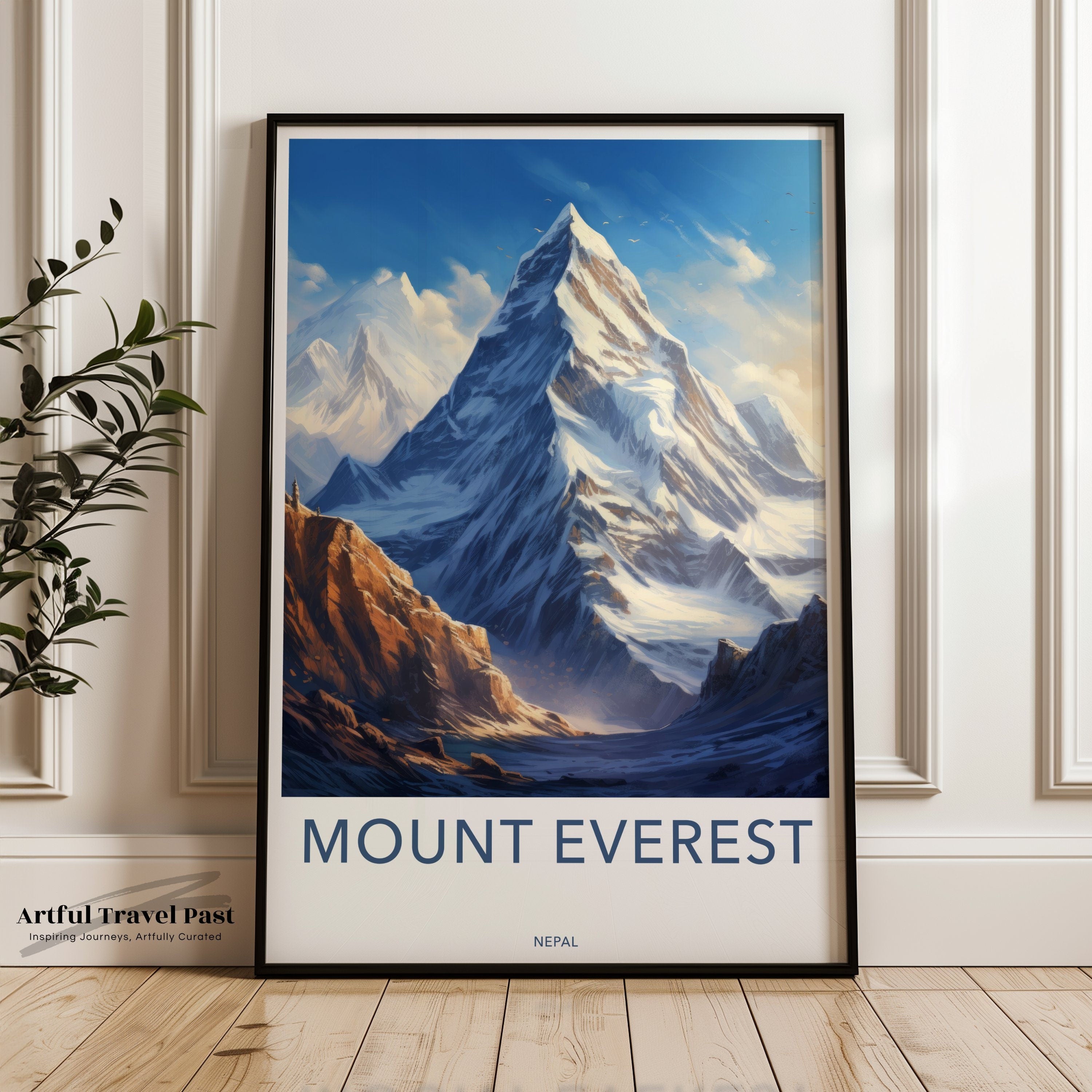 Mount Everest Poster, Nepal Wall Art, Himalayan Mountains Print, Scenic Landscape Decor, High Altitude Art, Adventure Travel Gift