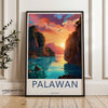 Palawan Wall Art Print, Philippines Sunset Landscape, Nature Wall Decor, Coastal Artwork, Tropical Scenic View, Island Print, Ocean Poster