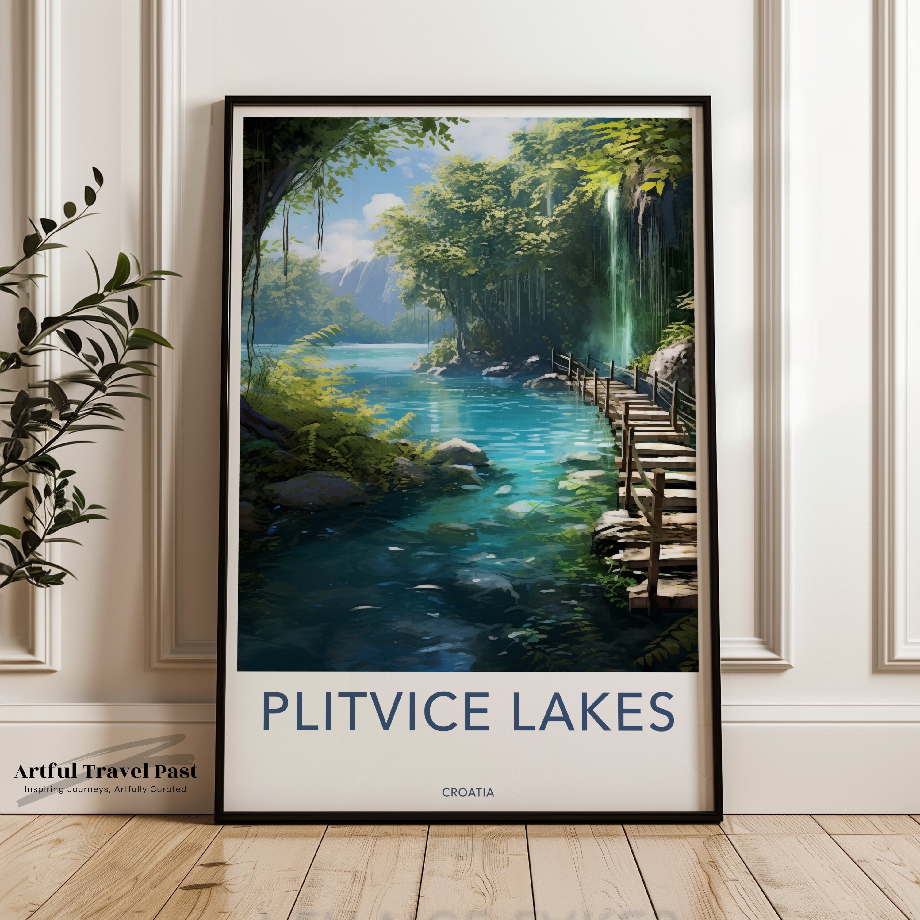 Plitvice Lakes Wall Art, Croatia Landscape Poster, Nature Wall Decor, Beautiful Scenic Print, Travel Poster, Nature Scenery