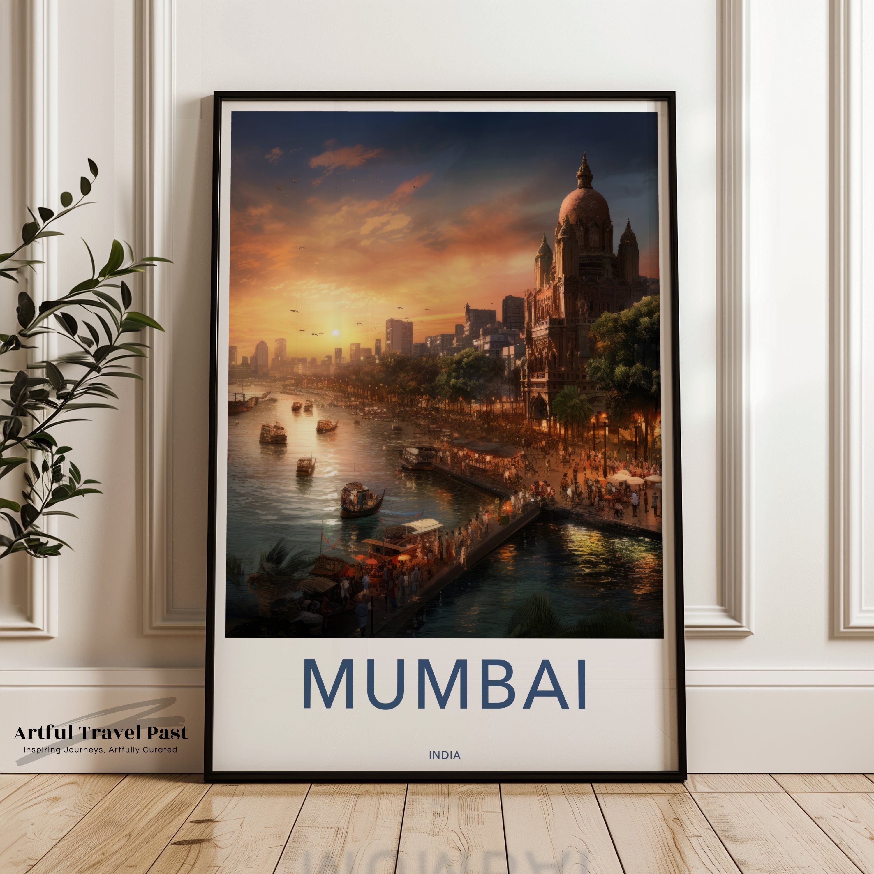 Sunset Cityscape Wall Art, Mumbai Skyline Print, Urban Landscape Decor, Coastal City Photography, Travel Enthusiast Gift, India Poster