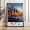 Porto Portugal Wall Art Print, Travel Poster, Cityscape Illustration, Home Decor, Scenic City View, European Architecture Artwork