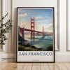 San Francisco Wall Art, Golden Gate Bridge Poster, California Travel Poster, Retro Style Print, Vintage San Francisco Decor