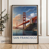 San Francisco Wall Art, Golden Gate Bridge Print, USA Cityscape Art, Famous Landmarks Poster, California Home Decor