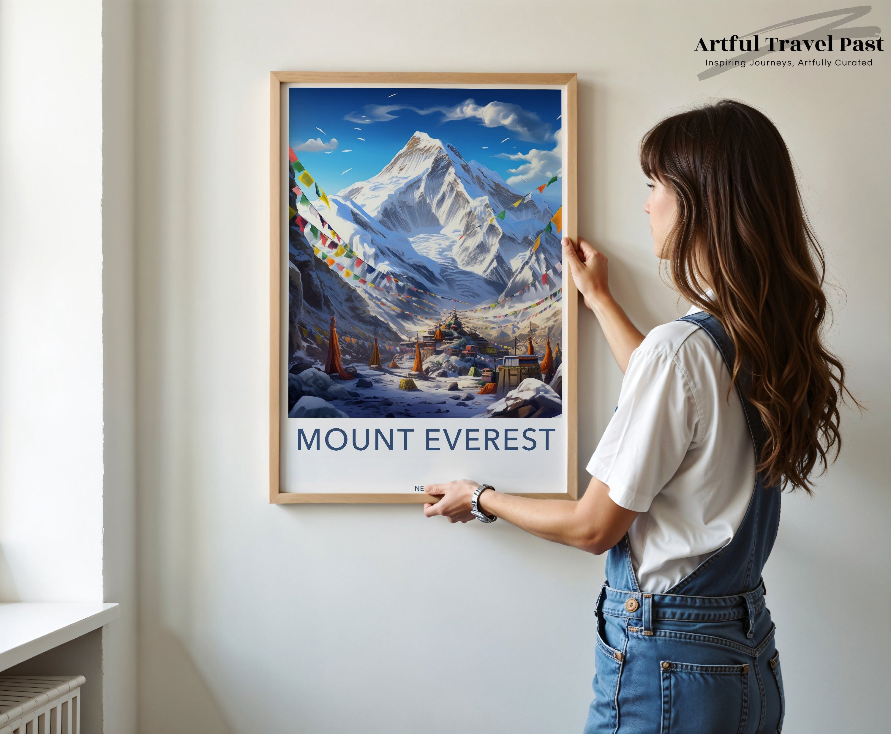 Mount Everest Wall Art, Himalayan Mountain Print, Everest Base Camp Poster, Nepal Climbing Decor, Adventure Travel Gift, Landscape Artwork