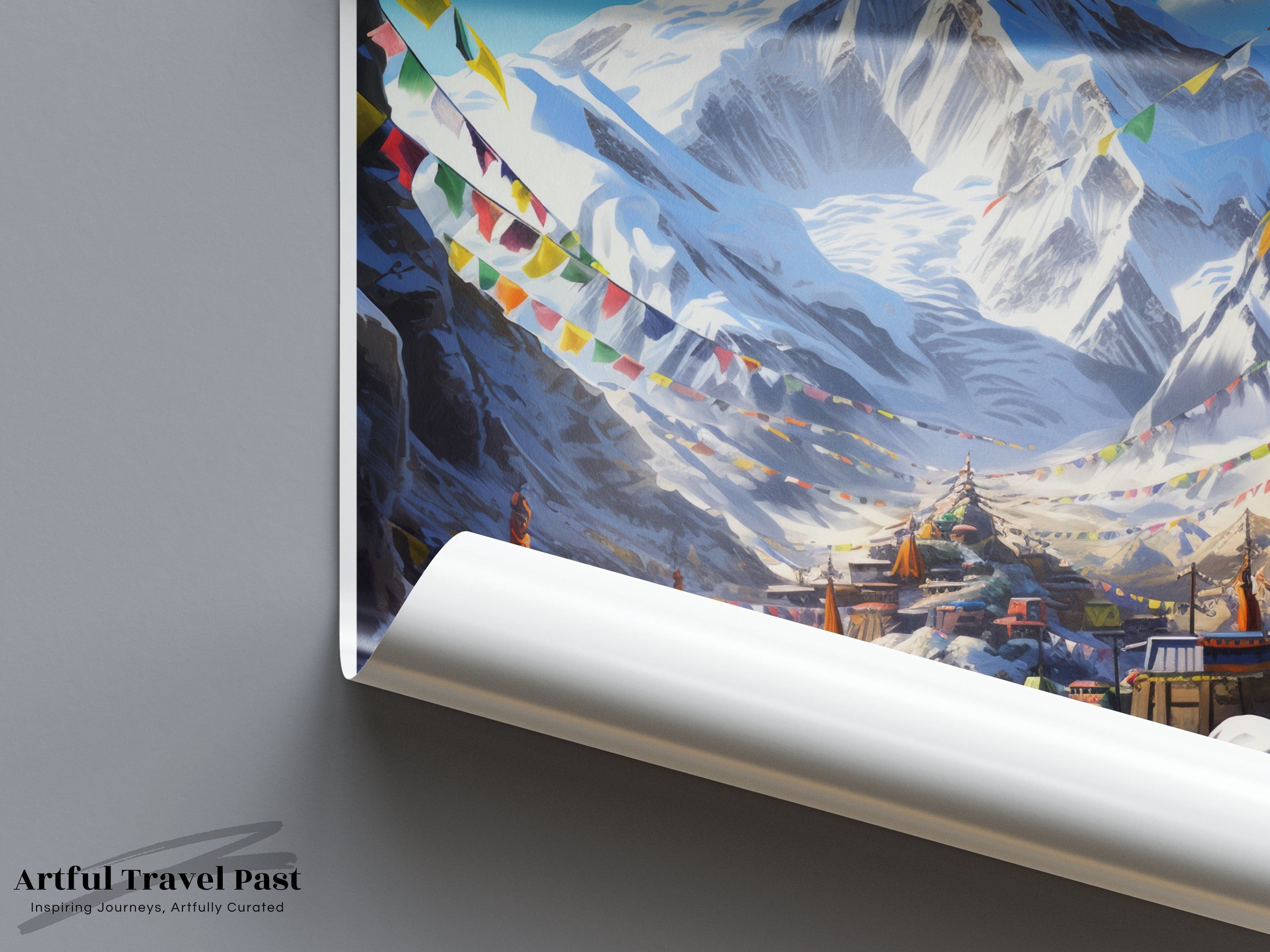 Mount Everest Wall Art, Himalayan Mountain Print, Everest Base Camp Poster, Nepal Climbing Decor, Adventure Travel Gift, Landscape Artwork