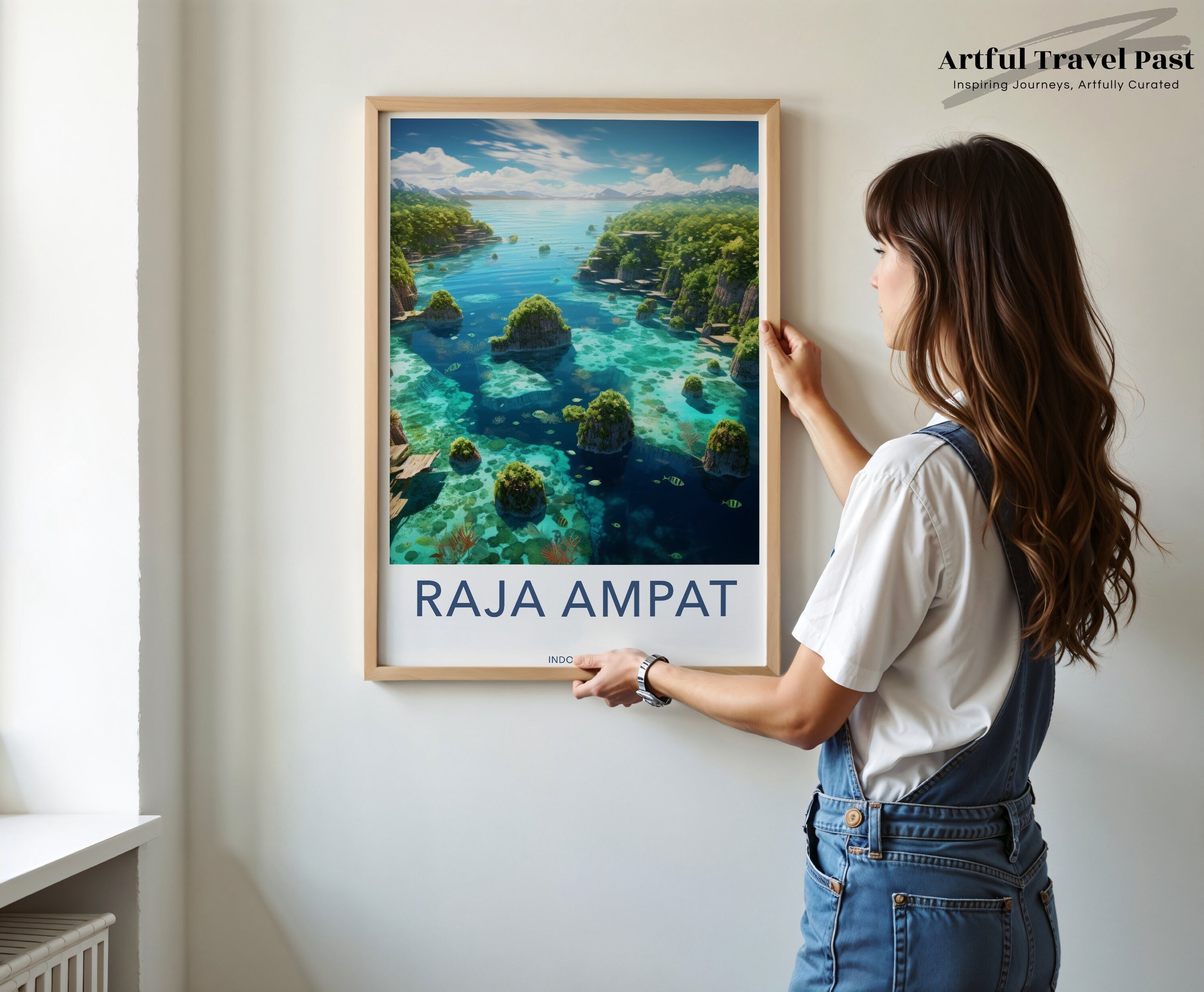 Raja Ampat Wall Art, Indonesia Nature Print, Scenic Ocean Landscape Poster, Tropical Paradise Decor, Travel Photography Art, Coastal Canvas