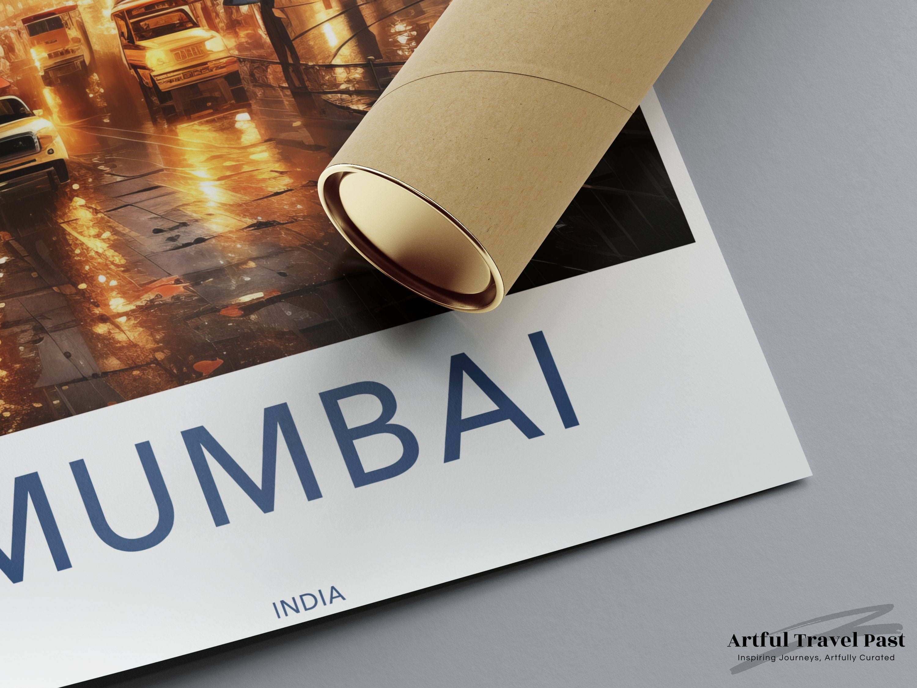 Mumbai Wall Art, Urban Street Scene, Modern Cityscape, Rainy Night Print, Indian Architecture, Vibrant City Life, Home Decor