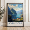 Sognefjord Norway Wall Art, Scenic Landscape Print, Nordic Nature Poster, Mountain River Artwork, Coastal Decor