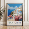 Santorini Greece Wall Art, Greek Island Poster, Coastal Landscape Print, Mediterranean Home Decor, Nautical Travel Photography