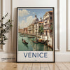 Venice Italy Wall Art Print, Gondolas Canal Architectures, Italian Cityscape Artwork, Historical Venice Poster, Travel Gift Decor