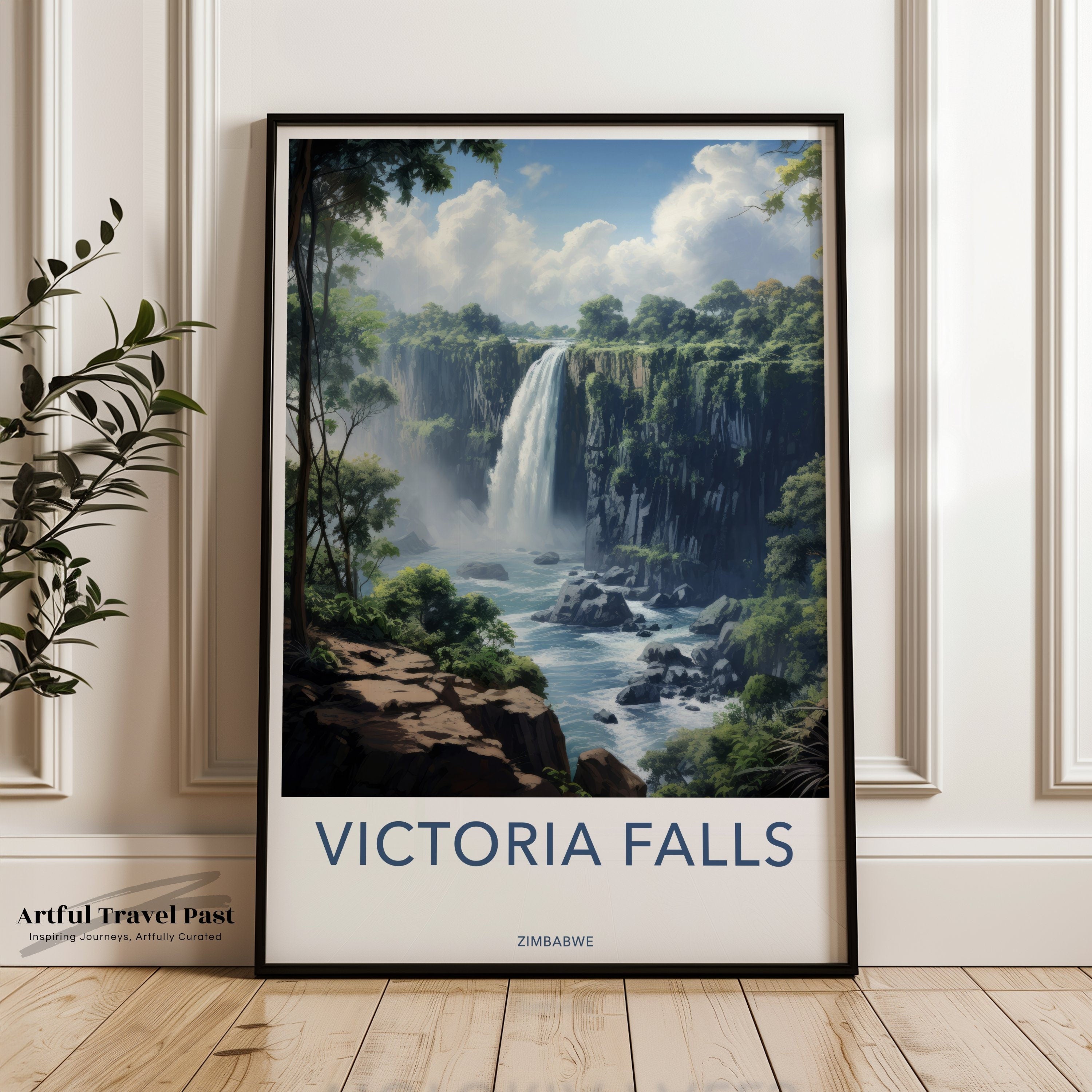 Victoria Falls Poster, Zimbabwe Wall Art, Travel Print, Nature Photography, Africa Waterfall Art, Scenic Landscape Decor