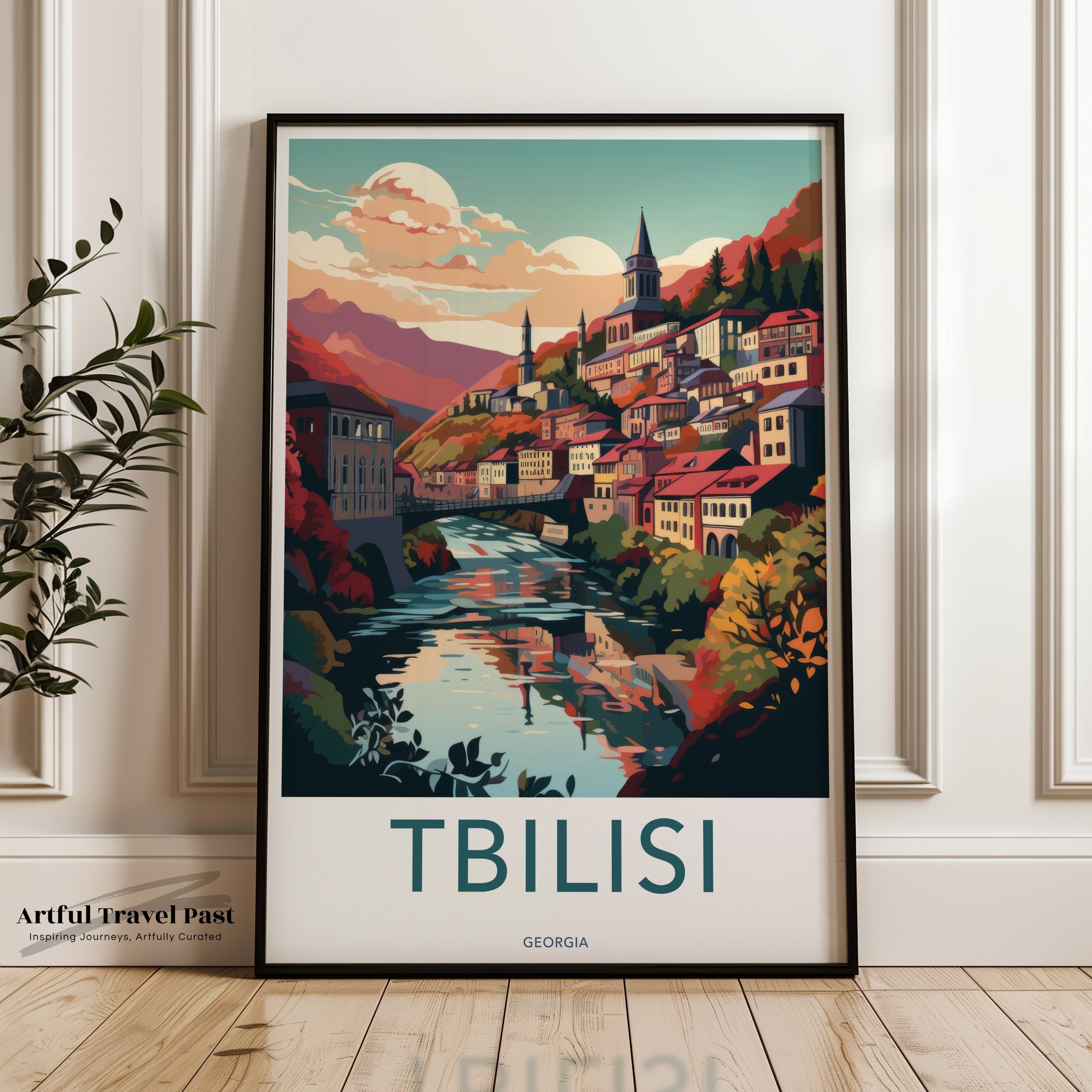 Tbilisi Wall Art, Georgia Travel Poster, Cityscape Print, Colorful Wall Decor, Modern Home Decor, Gift for Travelers, Scenic Art Print