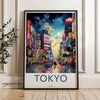 Tokyo Japan Wall Art, Tokyo Cityscape Poster, Vibrant Tokyo Street Scene Print, Colorful Tokyo Nightlife Decor, Urban Tokyo Artwork