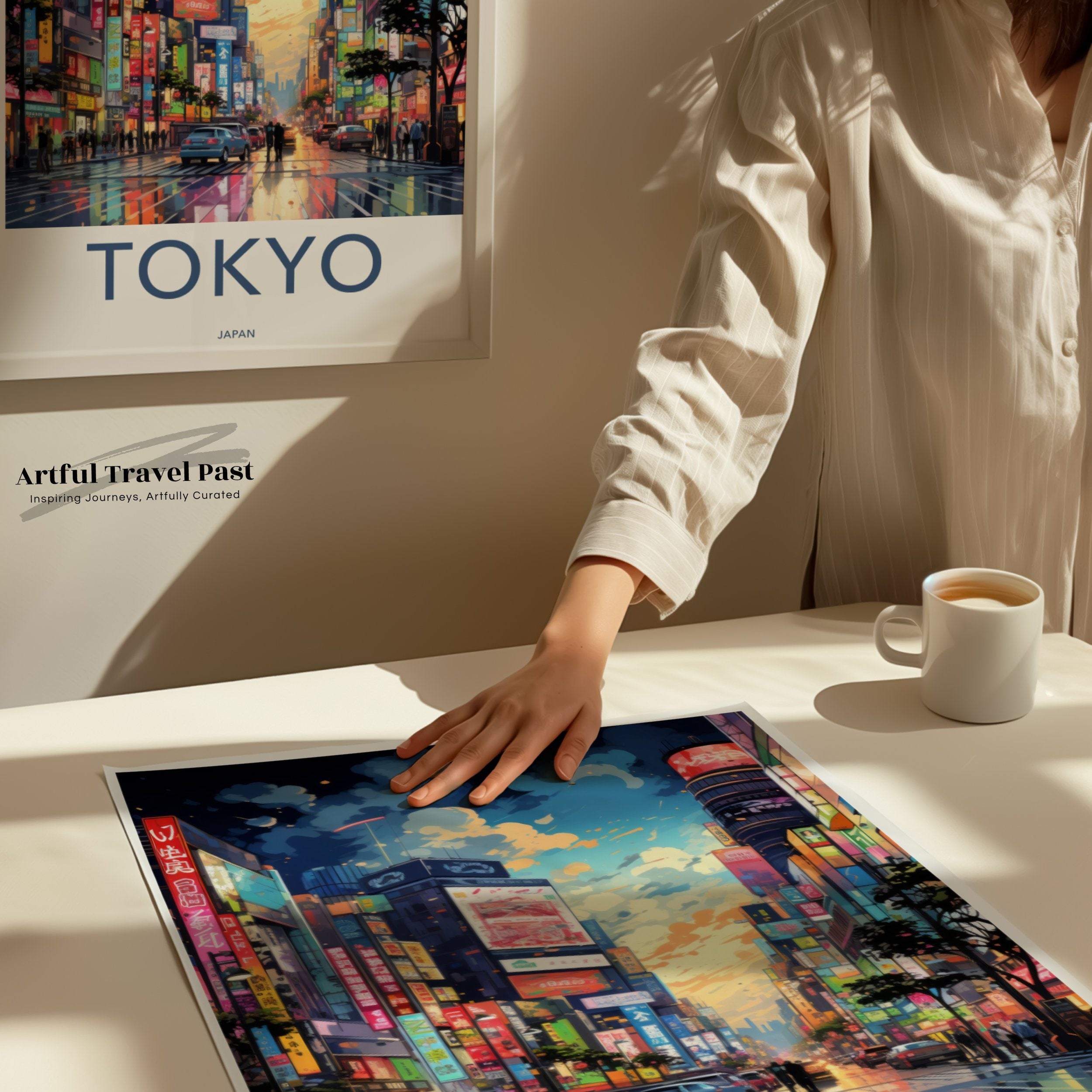 Tokyo Japan Wall Art, Tokyo Cityscape Poster, Vibrant Tokyo Street Scene Print, Colorful Tokyo Nightlife Decor, Urban Tokyo Artwork