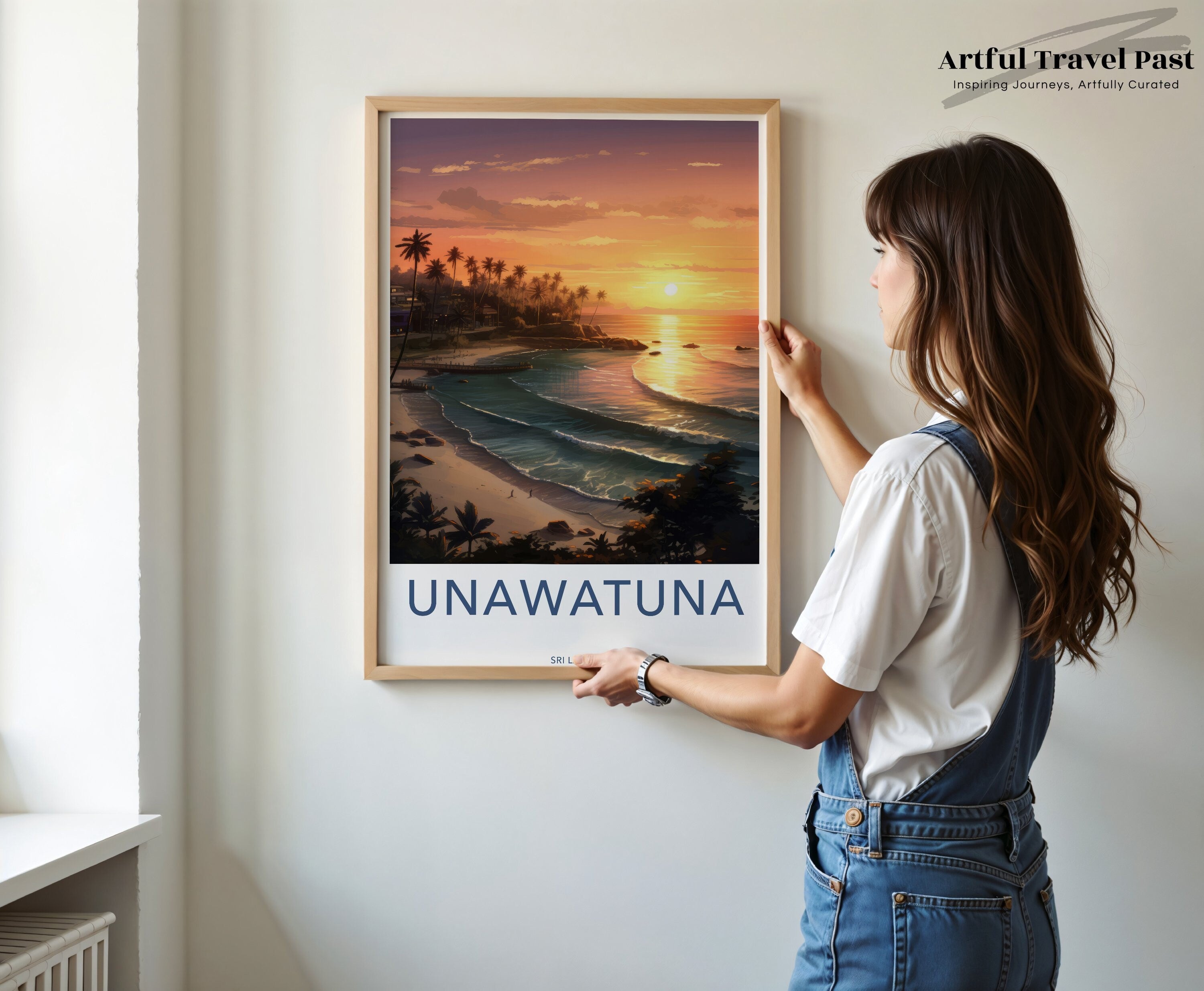 Unawatuna Sri Lanka Wall Art Print Sunset Beach Scenery Coastal Decor Travel Poster Home Decor Beach Lovers Gift