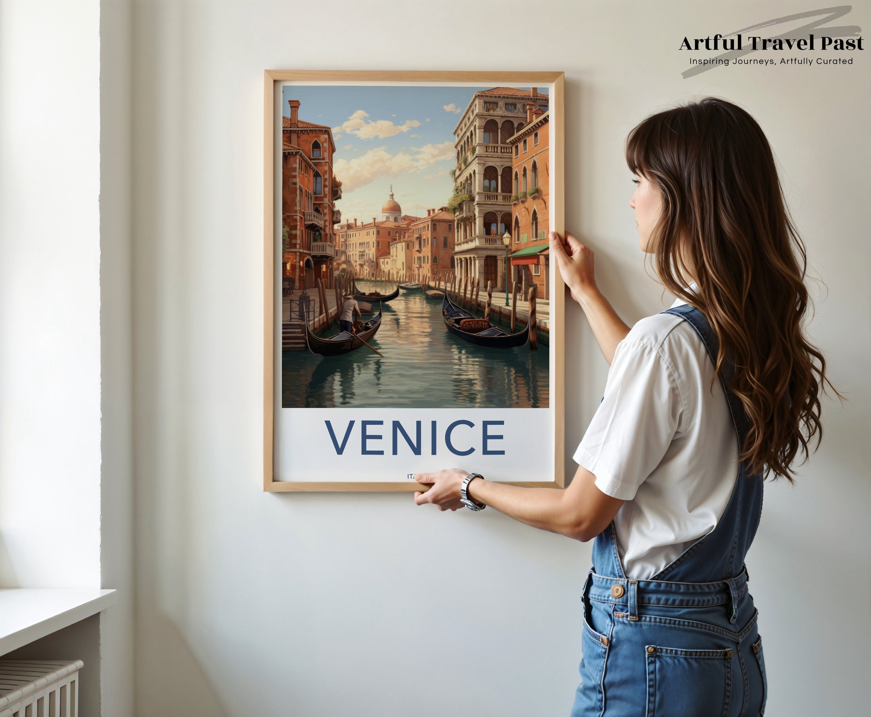 Venice Italy Wall Art Print, Historic Canal Scene, Venetian Gondolas, Beautiful Architecture, Travel Decor, Italy Travel Poster