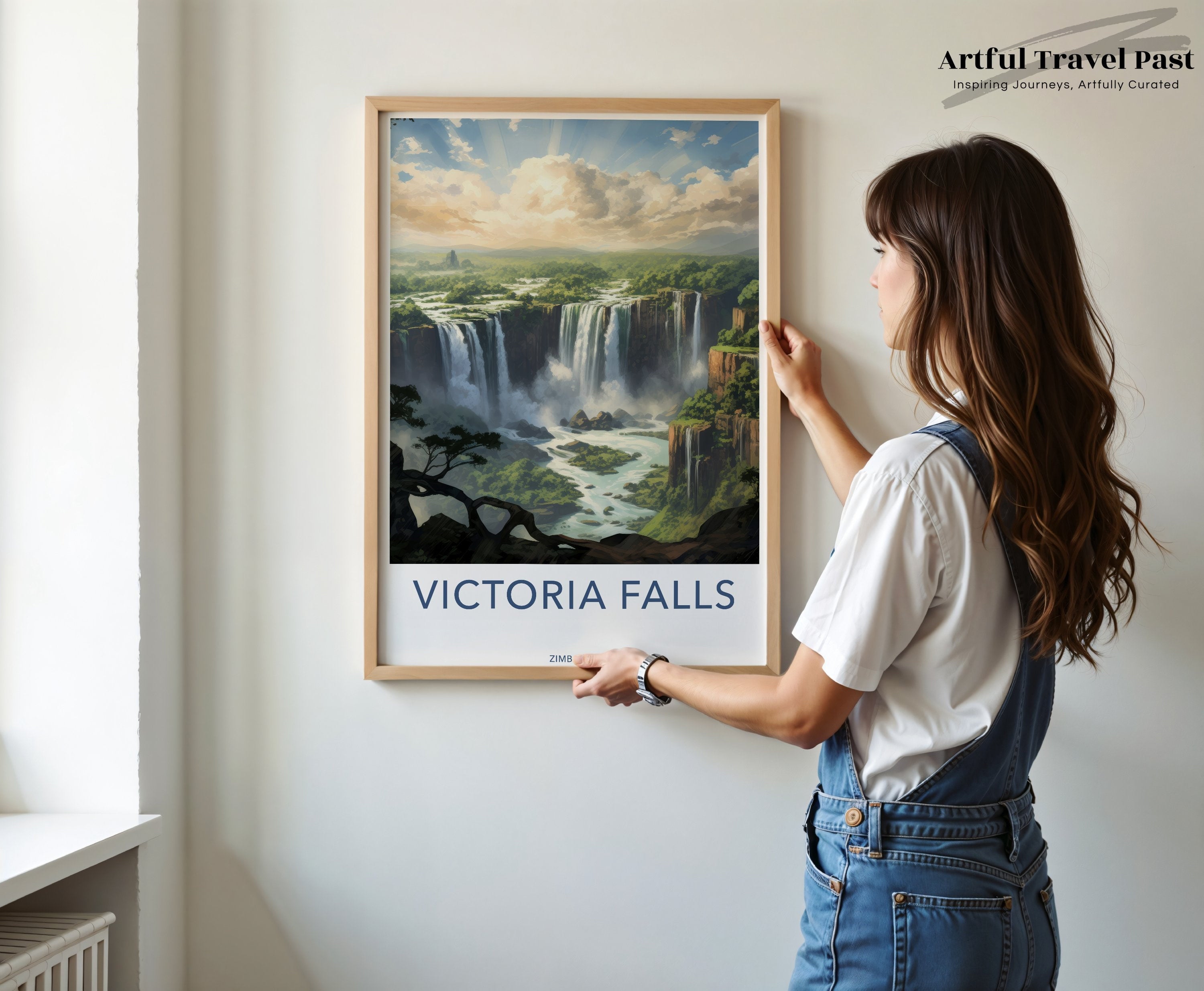 Victoria Falls Poster, Zimbabwe Wall Art Decor, Scenic Nature Print, Waterfall Artwork for Home, Travel Destination Art