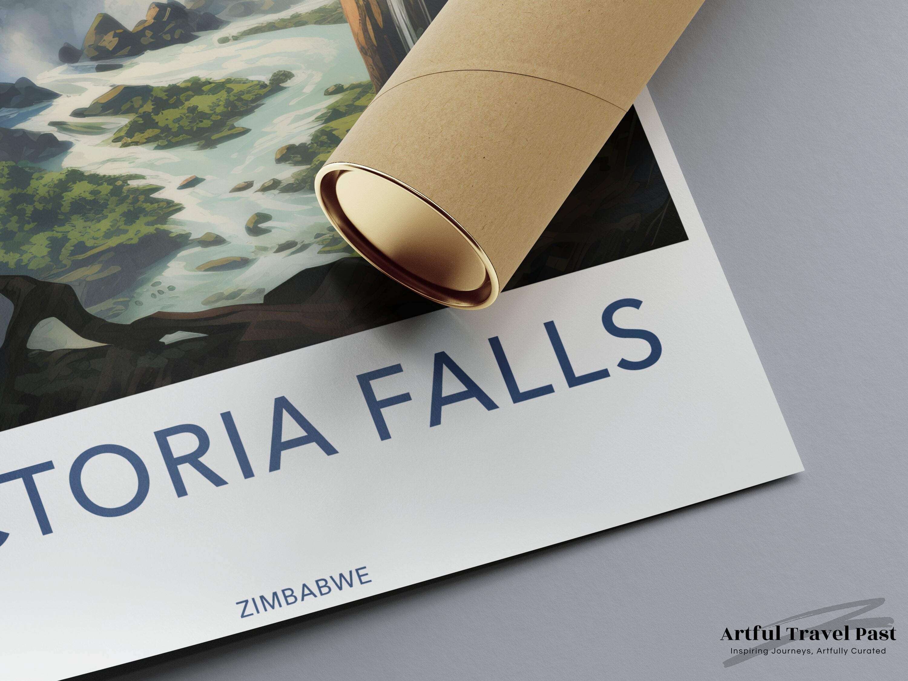 Victoria Falls Poster, Zimbabwe Wall Art Decor, Scenic Nature Print, Waterfall Artwork for Home, Travel Destination Art